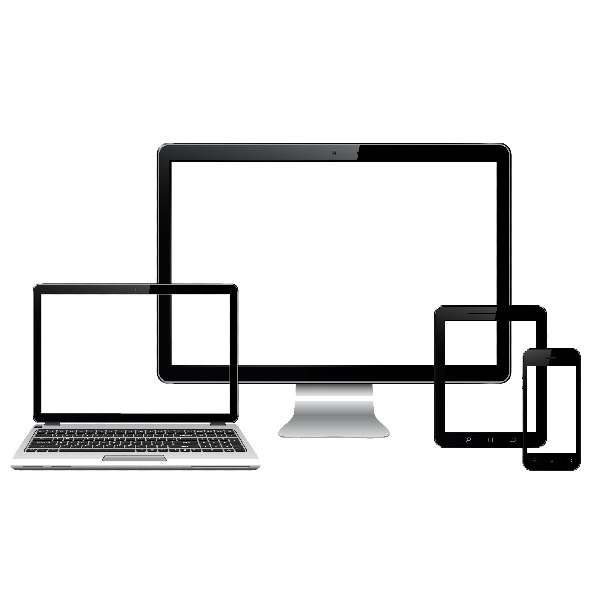 Set of modern digital devices mockup